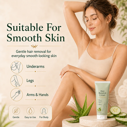 Natural Gentle Hair Removal Cream | For Women & Men, Sensitive Skin