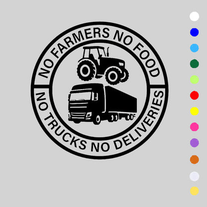 🎉BLACK FRIDAYA 🔥No Farmers No Food No Trucks No Deliveries Vinyl Sticker – 140mm Decal
