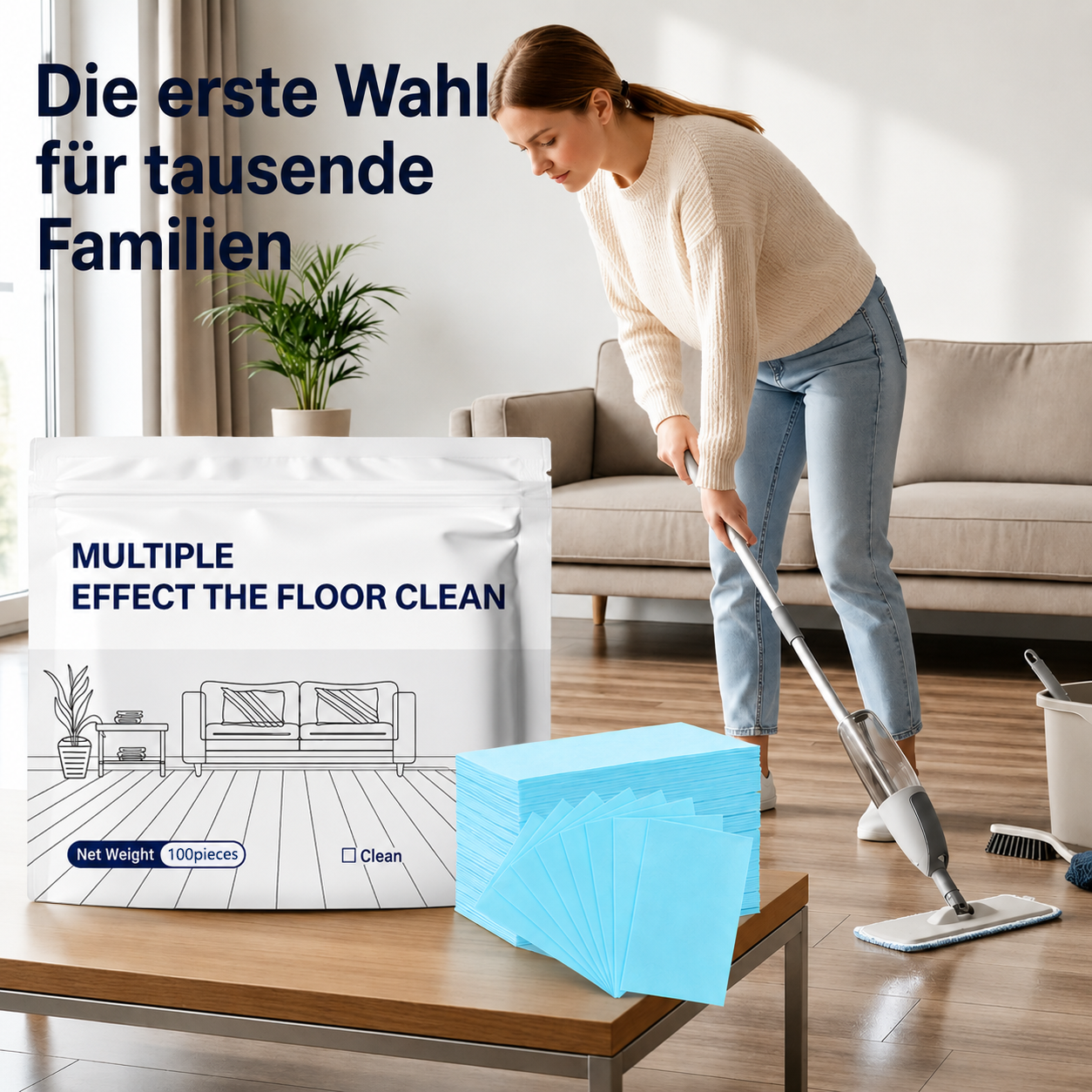 Mehrflächen-Antibakterieller Reiniger für Hartholz, Fliesen & Laminat