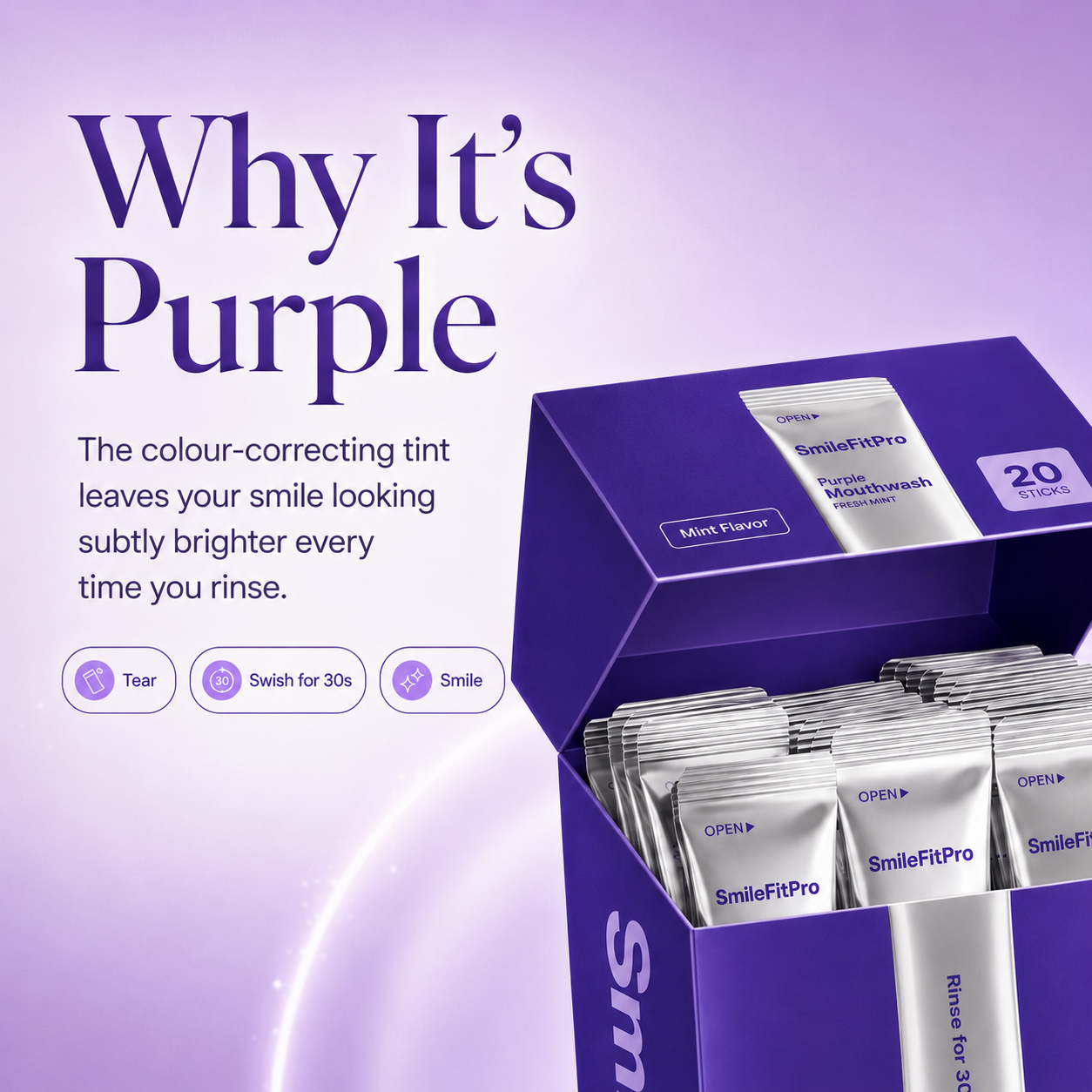 Purple Mouthwash - 30 SECONDS CHANGES- Peroxide-Free - Alcohol Free - Vegan Mint